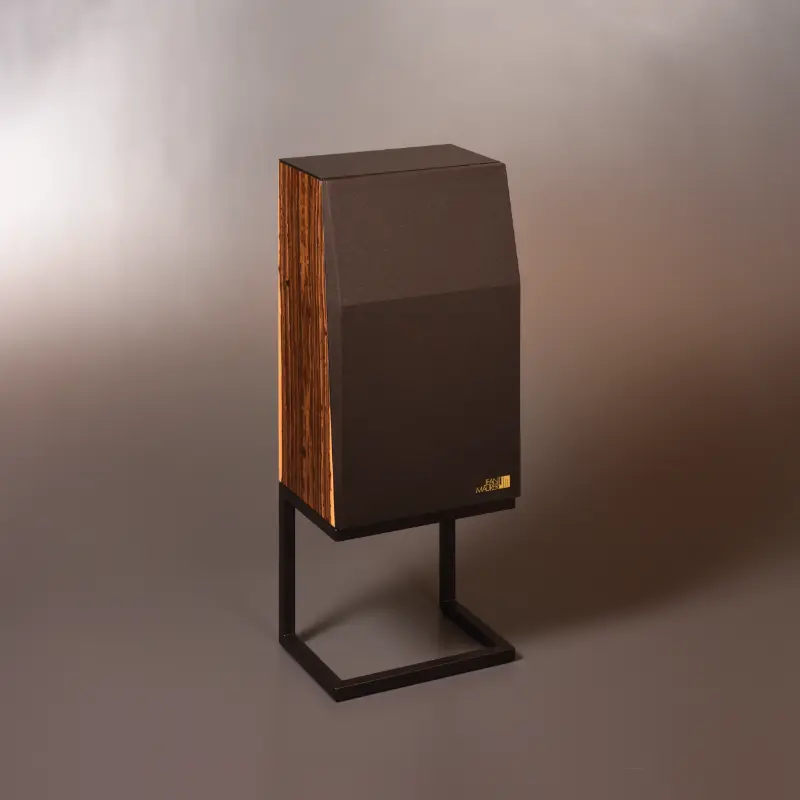 Enceinte JM 320E finition Palissandre méxicain verre et tissu brun