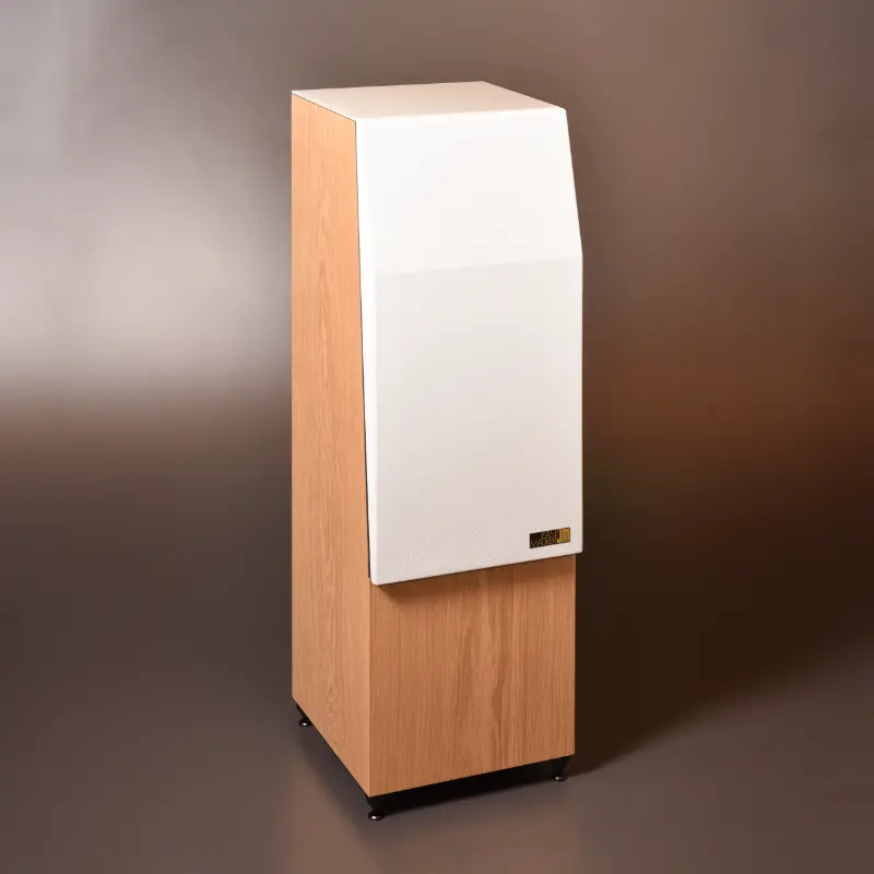 Enceinte JM 370F finition Chêne verre et tissu blanc