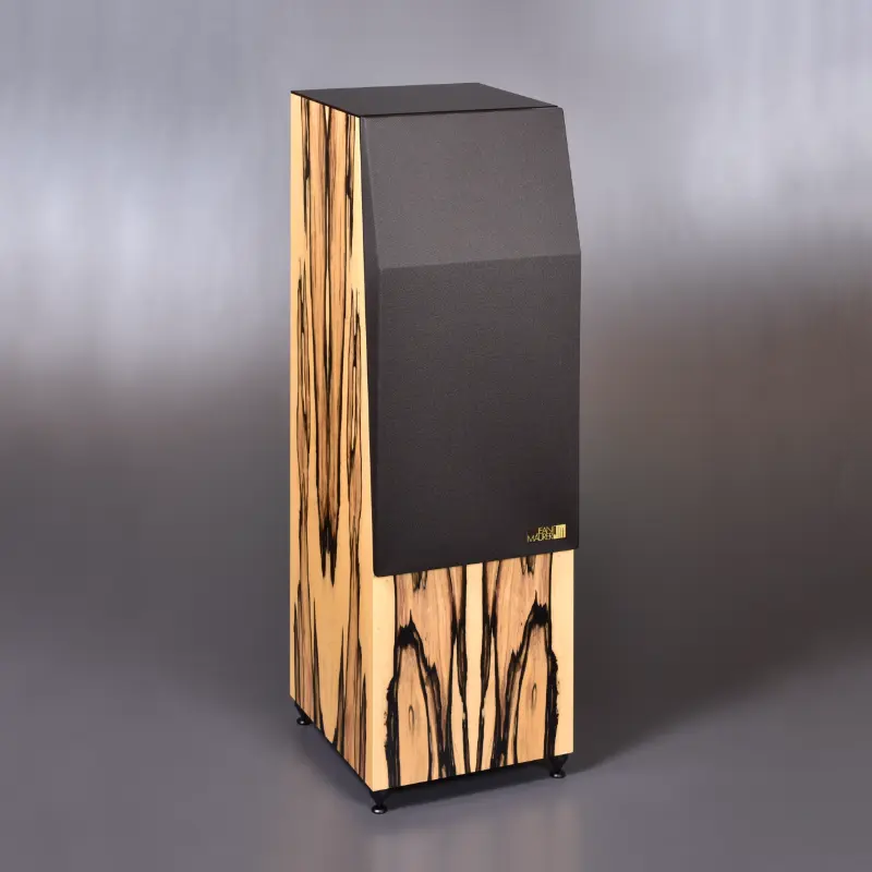 Enceinte JM 370F finition Ébène blanc du Laos verre et tissu noir