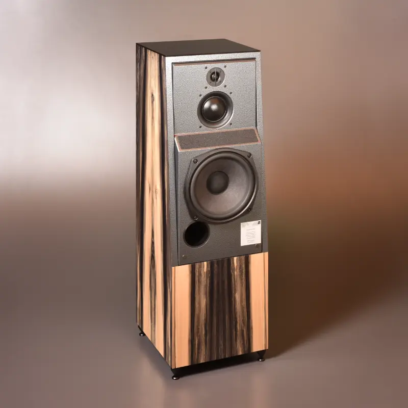 Enceinte JM 370F finition Peuplier Inkwood verre noir sans tissu