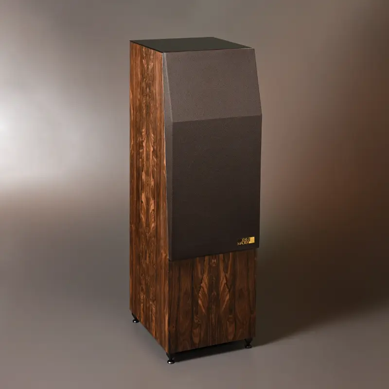 Enceinte JM 370F finition Ziricote verre et tissu brun